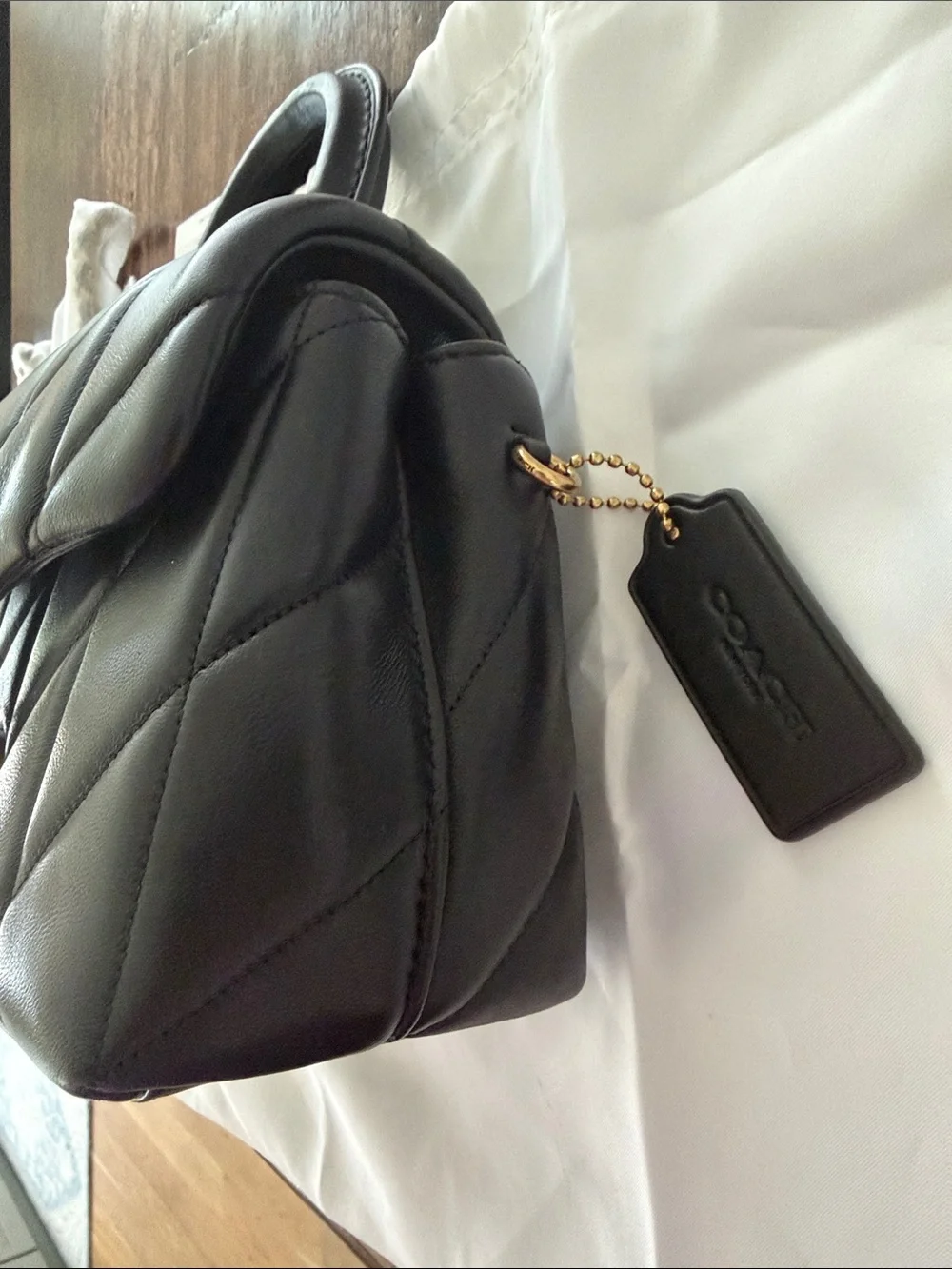 ✨NWT Coach Tabby Quilted Napa Leather Top-Handle Bag with Gold & Leather Strap ✨